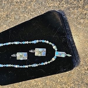 Michal Galan crystal and stone set